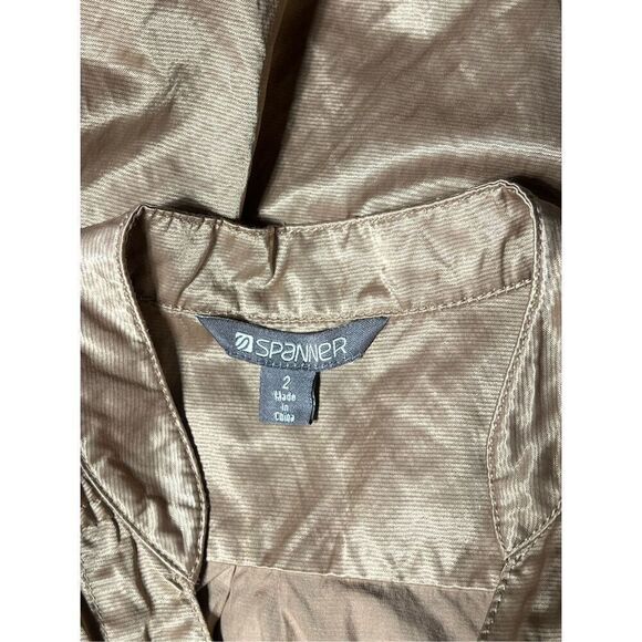 Spanner Silky Gold Metallic Snap up Tunic Blouse Roll Tab Sleeves Size 2 - Picture 5 of 5
